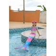 thumbnail image 3 of Hejin Mermaid Tails for Swimming with Monofin Girls Mermaid Tail Swimsuit Bathing Suit for Kids 4PC, 3 of 6