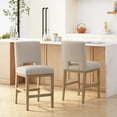 thumbnail image 2 of Kiara Contemporary Fabric Upholstered 27 Inch Counter Stools, Set of 2, Wheat and Weathered Natural, 2 of 8