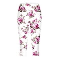 thumbnail image 5 of vigerkar Floral Capri Leggings for Women Knee Length Yoga Workout Capri Leggings Tummy Control Stretch Comfy Tights (Pink, L), 5 of 5