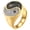 Gold, variant on Men's Stainless Steel Taijitu Yin Yang Rings Cool Pave Black White Cubic Zirconia Band,Hip Hop Statement Balance Symbol Jewelry Silver Size 13