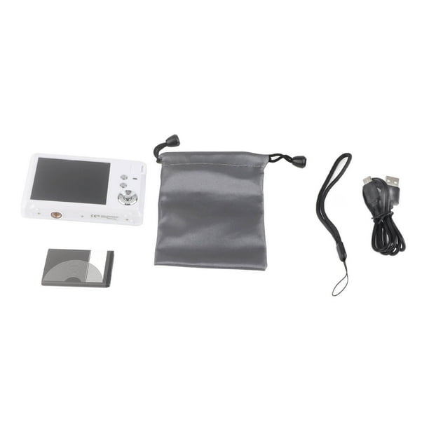 Cámara digital LCD de 3,0 pulgadas, 4K, 48 MP, zoom 16X, antivibración, portátil, HD, con puerto tipo C, luz de relleno para adolescentes, niños y principiantes, color blanco