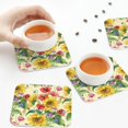 thumbnail image 4 of Leather Coasters with Heat-resistant for Drinks, Sunflower Cornflower Poppy Cup Coasters Cup Pad Mat for Tabletop Protection, Coffee Table, Office Desk and Housewarming Gift, 4 of 5