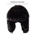 thumbnail image 6 of Plush Lei Feng Hat Solid Color Women Winter Hat Thermal Faux Fox Fur Beanie Hat with Long Ear Protection, 6 of 8