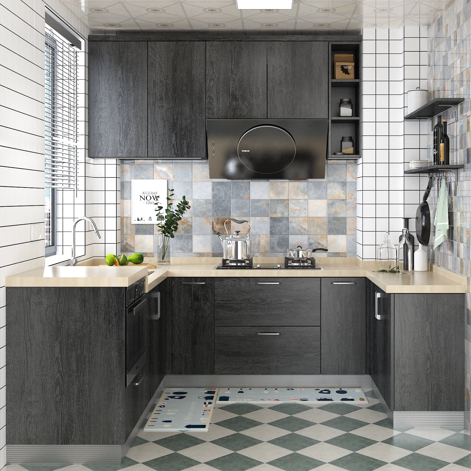 Gray Black Wood Contact Paper 395"x16" Waterproof Vinyl Wood Wall Paper Ababoorty Dark Grey Wood Contact Paper Black Self Adhesive Paper for Decor Old Furniture Kitchen Cabinet Counter Shelf Liners
