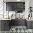 thumbnail image 2 of Gray Black Wood Contact Paper 395"x16" Waterproof Vinyl Wood Wall Paper Ababoorty Dark Grey Wood Contact Paper Black Self Adhesive Paper for Decor Old Furniture Kitchen Cabinet Counter Shelf Liners, 2 of 9