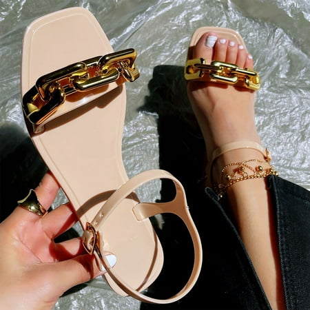 

Binmer Summer Sandals For Women Flat Slip On Sandals Roman Shoes Open Toe Casual Sandals