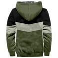 thumbnail image 4 of Wyzesi Black Denim Jacket Men Ripped Winter Men's Color Block Pattern 3D Print Digital Print Hooded Sweatshirt Brown Padded Jacket Christmas Cardigan for Men, 4 of 5