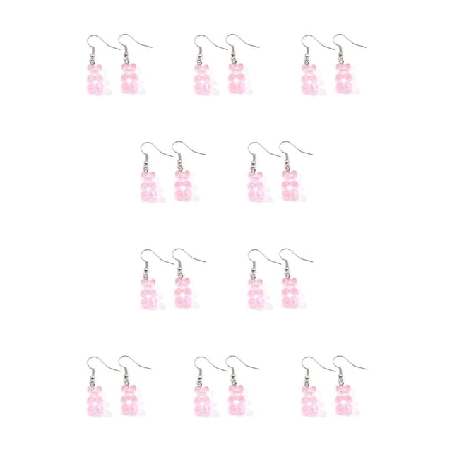 Sonducket Gancho para la oreja Regalo del Día de San Valentín Decoraciones para damas diario Pendiente de gota Colgante Pendientes colgantes Rosado 10piezas Sonducket CBP277155