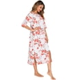 thumbnail image 6 of Eternatastic Womens Zipper Robe Half Sleeves Loungewear Dress Full Length Sleepwear Pockets Housecoat Nightgown Long Bathrobe, 6 of 7