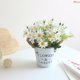 thumbnail image 3 of Cubo de hierro con cuerda de cáñamo y margaritas retro, simulación de planta de bonsái, artesanía de flores falsas, decoración con maceta, 3 of 6