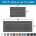 thumbnail image 2 of 2 Piece Bathroom Set - Super Absorbent Chenille Striped Bath Mats - Non Skid, Machine Washable - Grey, 47 x 17 Plus 17 x 24 - Inches, 2 of 13