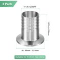 thumbnail image 3 of Uxcell 2-Pack Tri Sanitario 1.5 en Accesorios de Barba para Manguera de 1-1/4 en Adaptador de Acero Inoxidable Fitting de Tubería Ferrule OD 50.5mm, 3 of 7