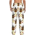thumbnail image 3 of Goofa Colorful maple leaf owl Pattern Printed Soft Pajama Pants for Men, Wide Leg Comfy Casual Lounge Yoga Pants-Medium, 3 of 9