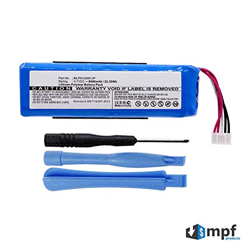 TECHTEK Batterie 6000mAh Compatible JBL Charge 2, Charge 2 Plus, 2+, 3 2015 - Remplace GSP1029102R, P763098