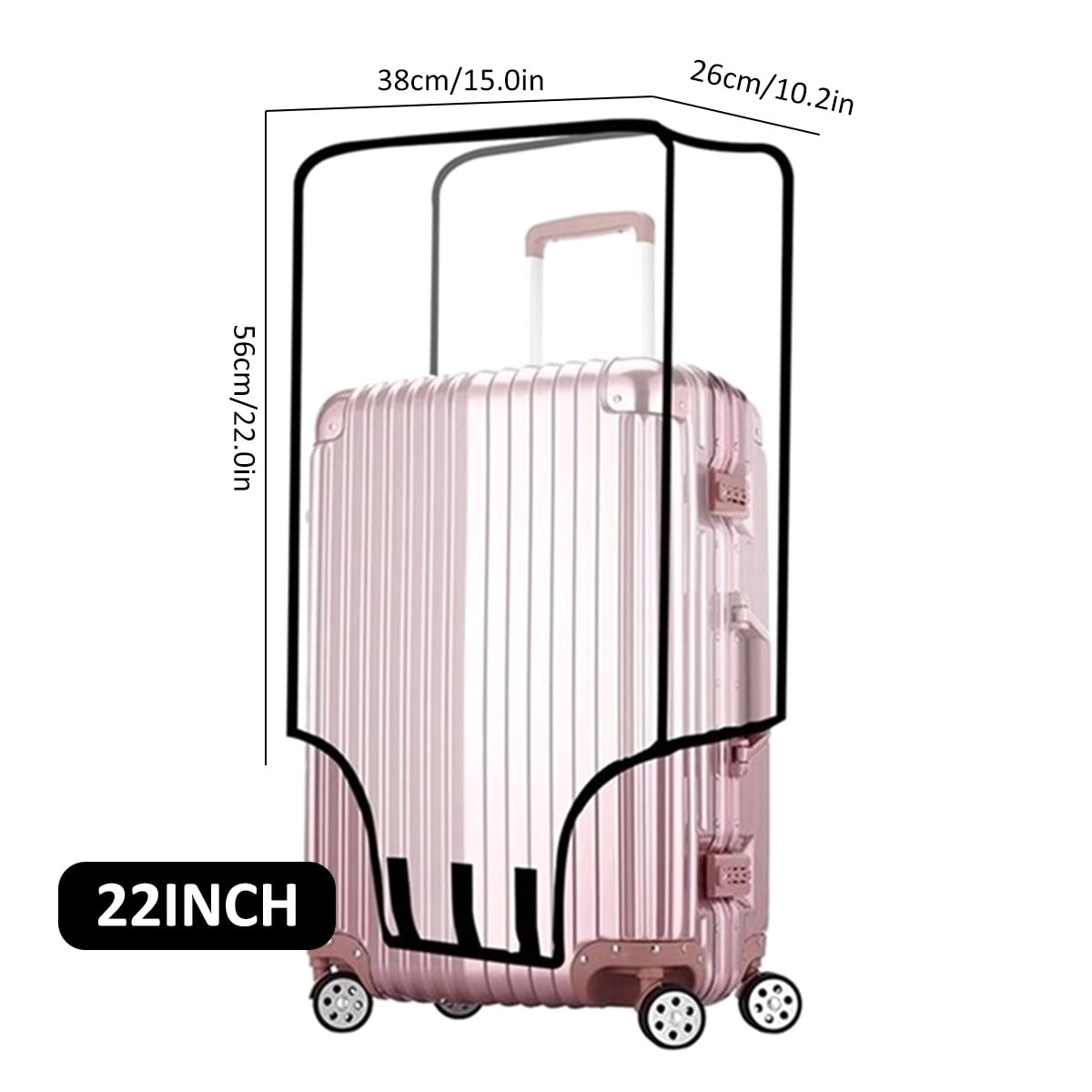 TopZK Clear PVC Suitcase Cover Protectors 20 22 24 26 28 30 Inch PVC  Transparent Travel Luggage Protector for Carry on : Amazon.sg: Fashion