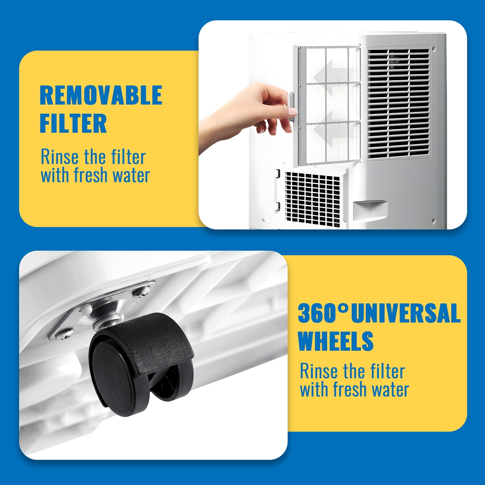 DEMULLER Portable Air Conditioner 4400 BTU SACC(8000 ASHRAE),3-in-1 AC Units with Remote Control New