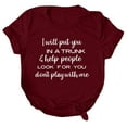 thumbnail image 1 of B91xZ Womens Summer Clothes Color Block Pocket Stitching O Neck Short Sleeves Shirt,Wine M, 1 of 2