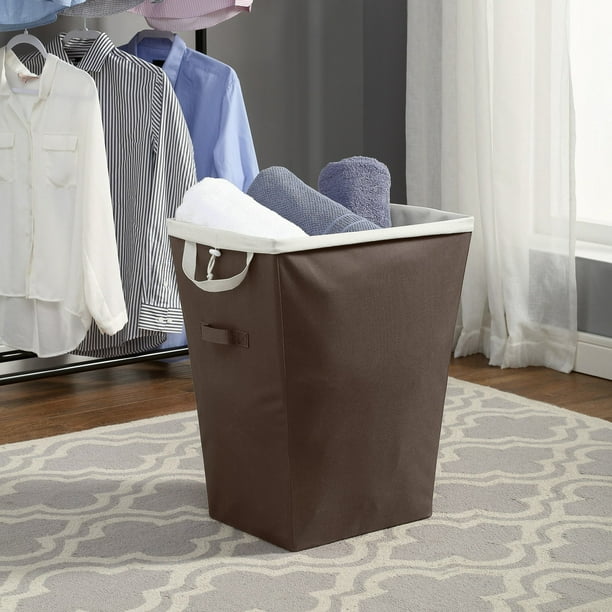 Mainstays Rectangular Hamper with Removable Liner Brown