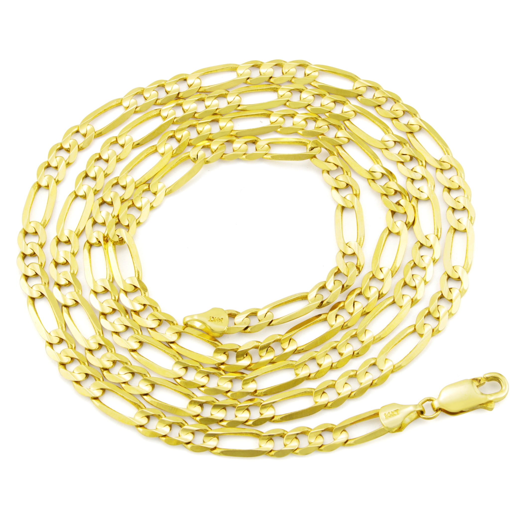 Nuragold 14k Real Yellow Gold Figaro Link 5.5mm Chain Necklace (16"-30") Italian Jewelry for Men & Women