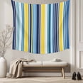 thumbnail image 5 of Blue Stripe Large Tapestry for Bedroom Wall Hanging Tapestry, Yellow Colorful Striped Modern Abstract Ceiling Backdrop Tapestries Poster Blanket Wall Decor for Teens Room Living Room Dorm 86" x 104", 5 of 8