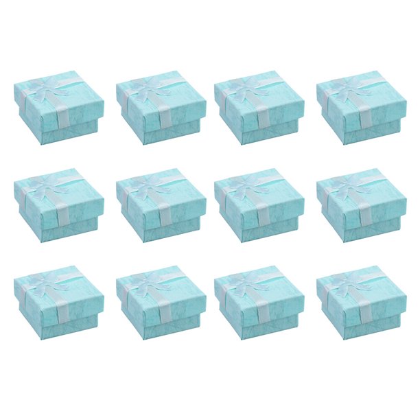12pcs Cajas de joyería con diseño de arco Elegante Joyero Porta anillos Cajas delicadas