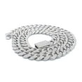 thumbnail image 5 of Round Cut Lab Created Moissanite Diamond 6MM Width Cuban Link Chain Necklace For Men In 14k White Gold Over Sterling Silver 30" Length(Color G-H,Clarity VVS1,7.5 Ct), 5 of 7