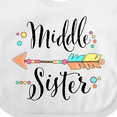 thumbnail image 4 of Inktastic Middle Sister- dots and arrow Girls Baby Bib, 4 of 4
