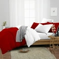 thumbnail image 2 of SGI Bedding 3 Piece Reversible Cotton Duvet Cover Blood Red Solid 600TC Full, 2 of 8