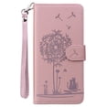 thumbnail image 7 of Compatible with For iPhone 8 Plus/7 Plus Wallet Case, Magnetic Flip Kickstand Cover with RFID Blocking Credit Card Slots Cash Pocket Wrist Lanyard Embossed Dandelion Pattern Shell,Rosegold, 7 of 7