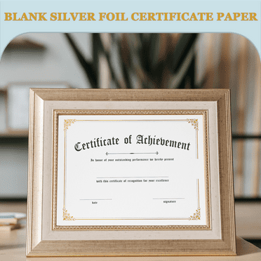 OUNONA OUNONA 10pcs Blank Achievement Certificates Cardstock Sheets with Foil Border for Printing Graduation Awards and Recognition Papers