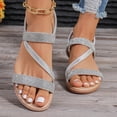 thumbnail image 6 of Summer Plus Size Casual Women's Elastic Beach Wedge Sandals Sandals for Women 2025 Silver 39, 6 of 8