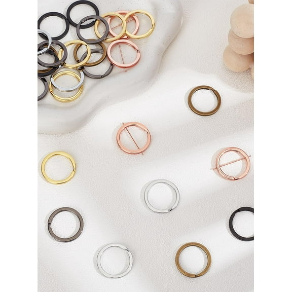 30Pcs Multi-colored Flat Split Keychain Rings - Keychain Ring - Jump Rings - Home Car Keys Organization Attachment