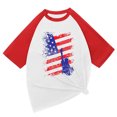 thumbnail image 2 of Snoarin T-Shirts pour Hommes Pack Mode Décontractée Patchwork Col Rond Chandail Imprimé T-Shirt Manches Courtes Hauts 4 Juillet T-Shirts pour Hommes en Liquidation, 2 of 4