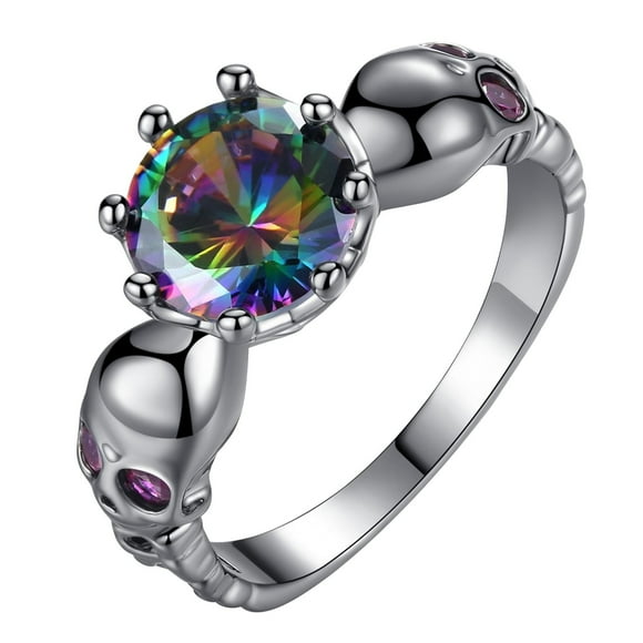 EGNMCR Rings Couples Rings Copper Inlaid Zircon Women's Skeleton Bands Ring Size Lovers' Ring Lovers' Ring