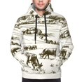 thumbnail image 4 of KLL Cows Grazing On The Meadow 1 Print Mens Hoodie Long Sleeve Casual Pullover Hooded Sweatshirt Fashion Drawstring Hoodies with Pocket-Large, 4 of 6