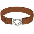 thumbnail image 2 of Falari Womens Stretch Belt Adjustable Web Belt Metal Buckle All Occasion Dress Belt - Light Brown, 2 of 7