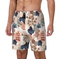 thumbnail image 2 of Haiem Watercolor Plants Mens Swim Trunks with Compression Liner 2 in 1 Swimming Shorts Stretch Swimwear Quick Dry,Board Shorts-, 2 of 9