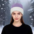 thumbnail image 2 of Fgnfyis Soft Comfortable Unisex Ribbed Knit for Autumn and Winter Fashion Versatile Hats for Men and Women Edge Light Purple, 2 of 4