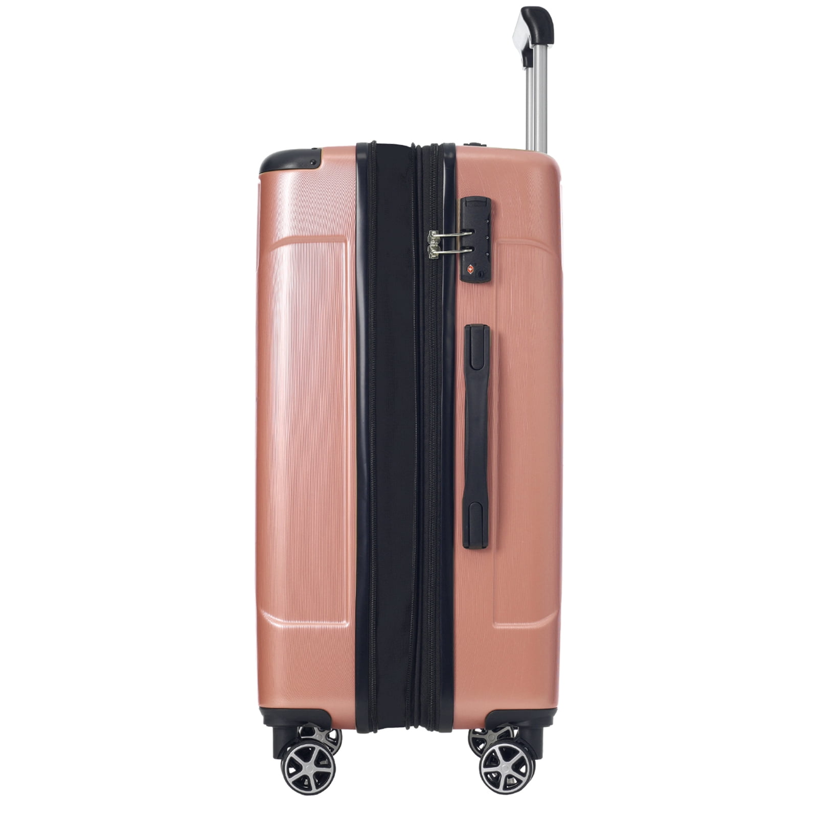 zyoiszvq Medium Checked Luggage 24 Inch,Expandable Hardside Luggage with Spinner Wheels & TSA Lock,ABS Lightweight Travel Luggage