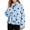 Blue, variant on Womens Polka Dot Jackets Long Sleeve Stand Up Collar Zip Front Coat Elastic Hem With A Relaxed Fit Layering Tops