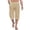 Khaki_005, variant on Domuza Men's Linen Capri Pants Casual Lightweight 3/4 Baggy Pants Drawstring Elastic Waist Beach Yoga Pants with Pockets Navy L