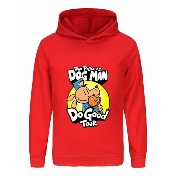 Dog Man Do Good Tour Kids Hoodie – Comic Hero Art Sweatshirt for Boys & Girls