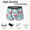 thumbnail image 2 of Mens Underwear Boxer Briefs - Flamingo print Comfort Breathable men's boxer briefs with Flex Waistband, 2 of 7