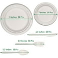 thumbnail image 4 of Fuyit 250Pcs Disposable Dinnerware Set, Compostable Sugarcane Cutlery Eco Friendly Tableware Includes 50 Biodegradable Paper Plates, Forks, Knives and Spoons for Camping, Picnic, 4 of 9