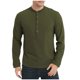 thumbnail image 2 of pstuiky manga larga para hombre, Camisa informal de color liso con botones y cuello redondo y manga larga para hombre Tops casuales para hombres xl, 2 of 6