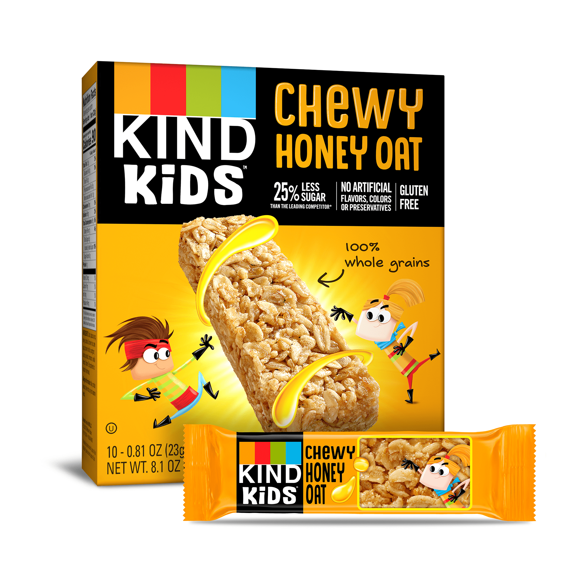 KIND Kids, Honey Oat Granola Bar, Gluten Free .81 oz, 10 Snack Bars