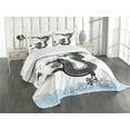 thumbnail image 3 of Ambesonne Dragon Quilted Bedspread Set 3 Pcs, Traditional Chinese Sea, King Size, Multicolor, 3 of 5