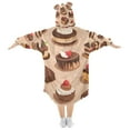 thumbnail image 2 of FORMRS Wearable Blanket Hoodie with Sleeves for Kids Cozy Flannel Sweatshirt, Creamy Cake, 2 of 7