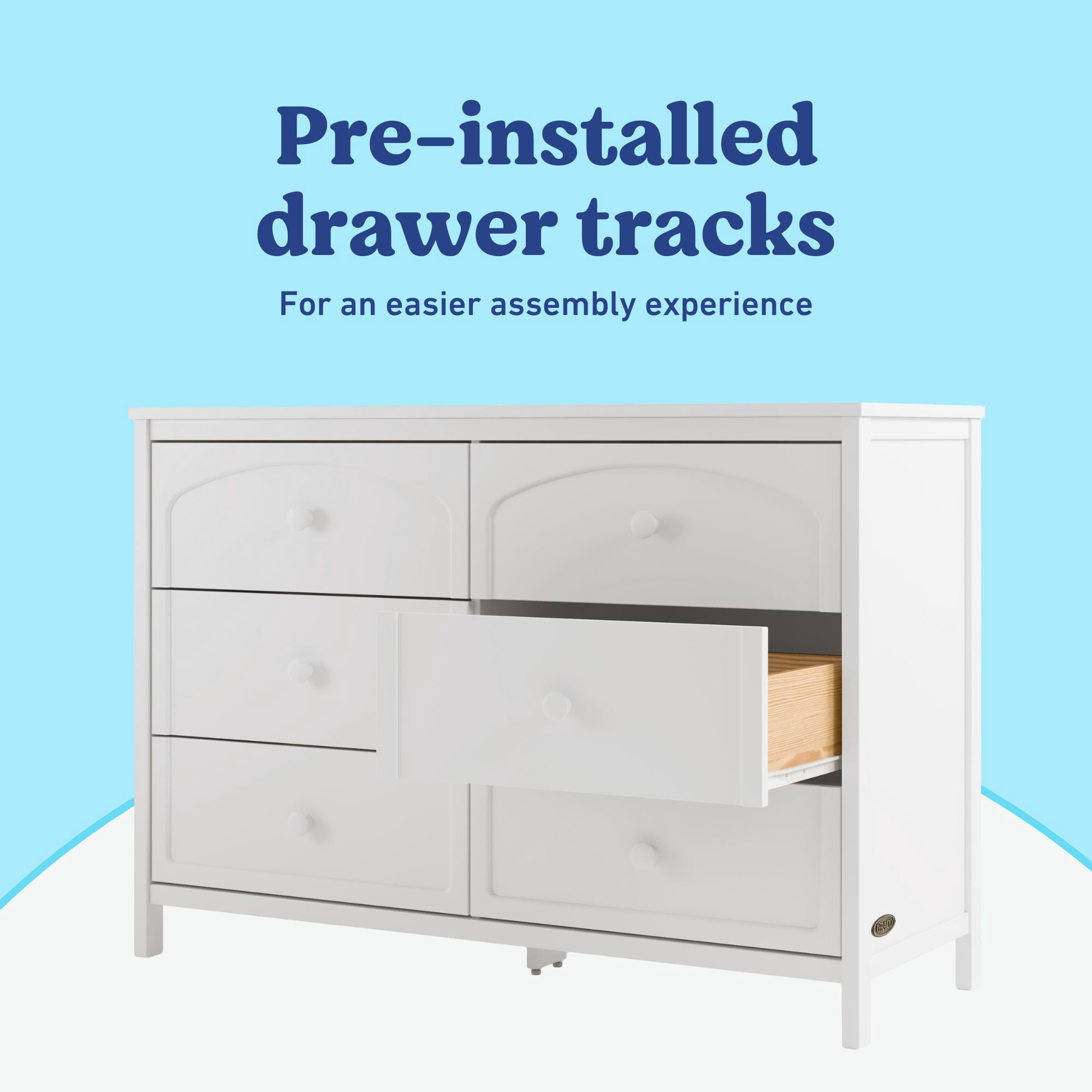 Graco Olivia 6 Drawer Double Dresser, White
