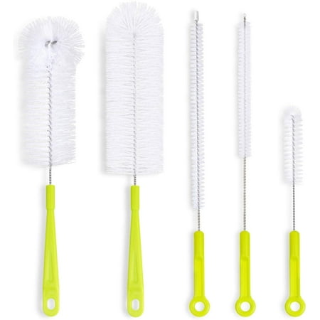 Bottle Cleaning Brush Set - Long Handle Bottle Cleaner for Washing Narrow Neck Beer Bottles, Thermos S?Well Hydro flask Contigo Sports Water Bottles with Straw Brush, Kettle Spout/Lid Cleaner